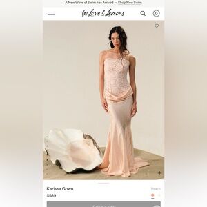 Karissa Gown in Peach Lace Dress